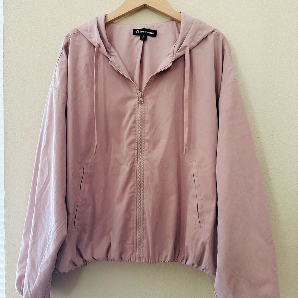Blush Pink Hooded Bomber Jacket